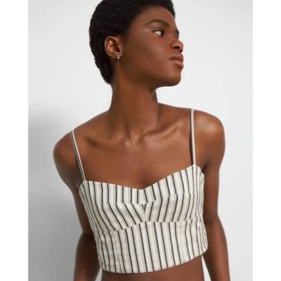 NEW Theory Ventura Cotton  Striped Bustier Cami size S - Picture 2 of 9